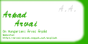 arpad arvai business card